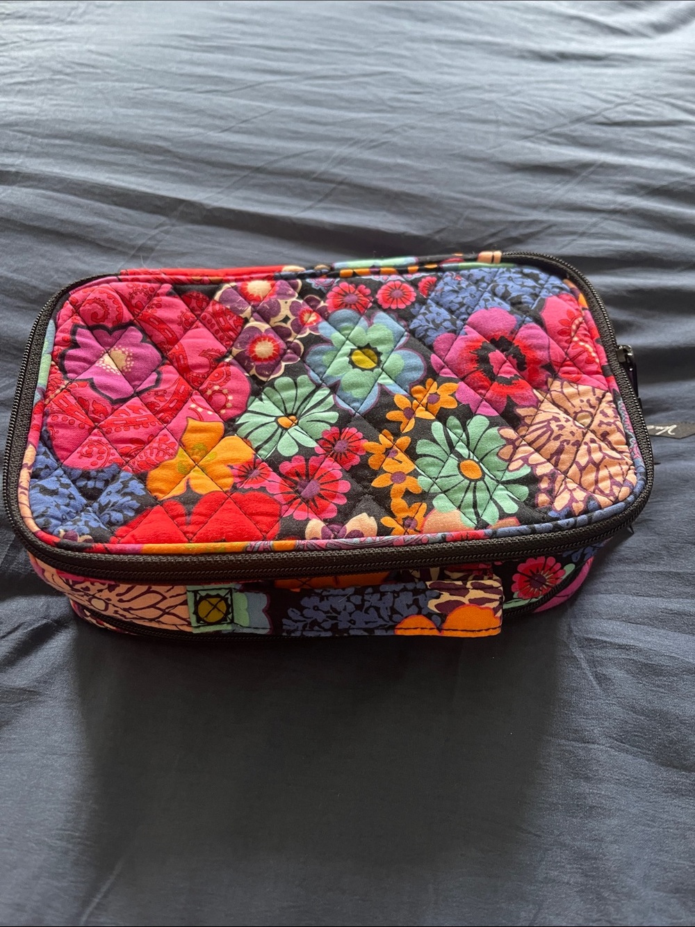Vera Bradley Floral Quilted Cosmetic Case - Pink, Red, Green, Blue